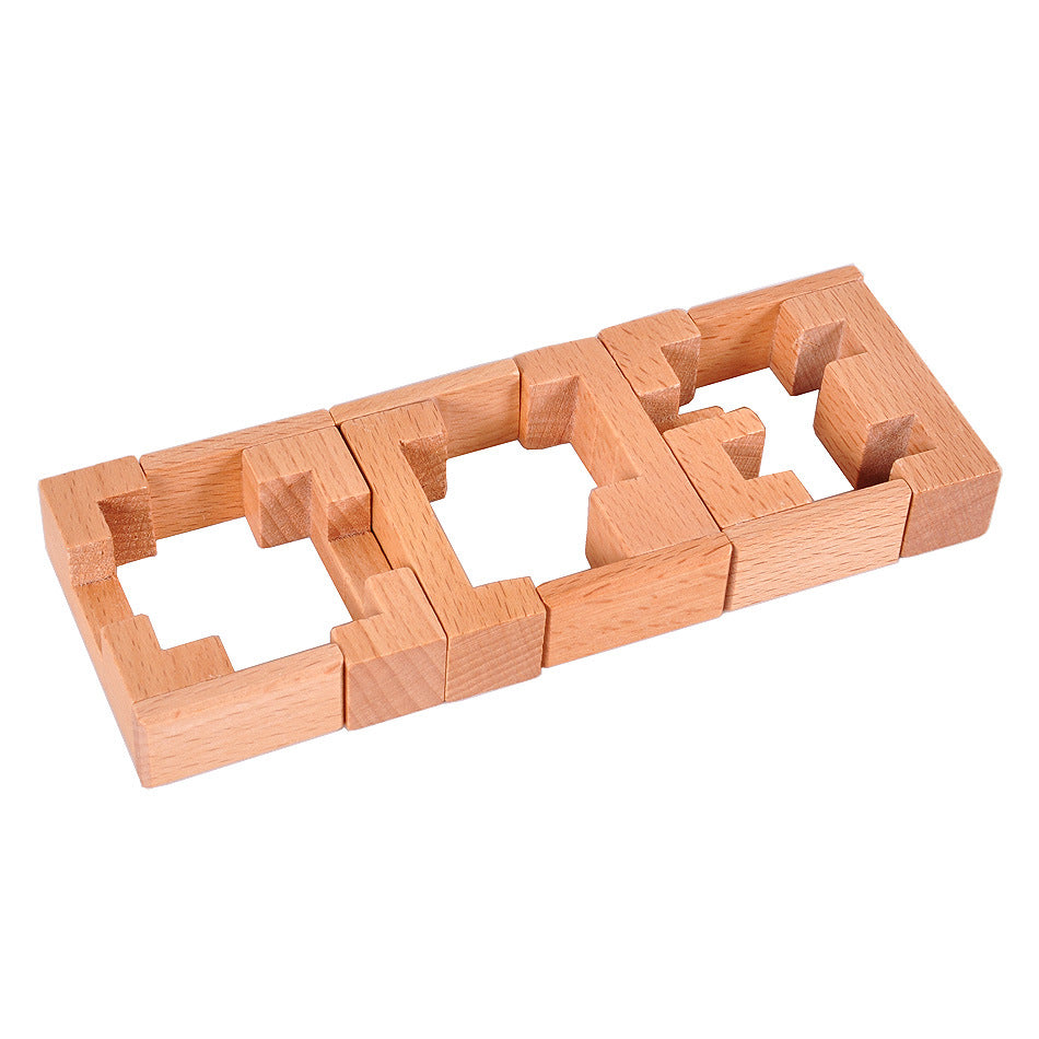 Wooden Brain Teaser Puzzle for Senior Intellectual Development