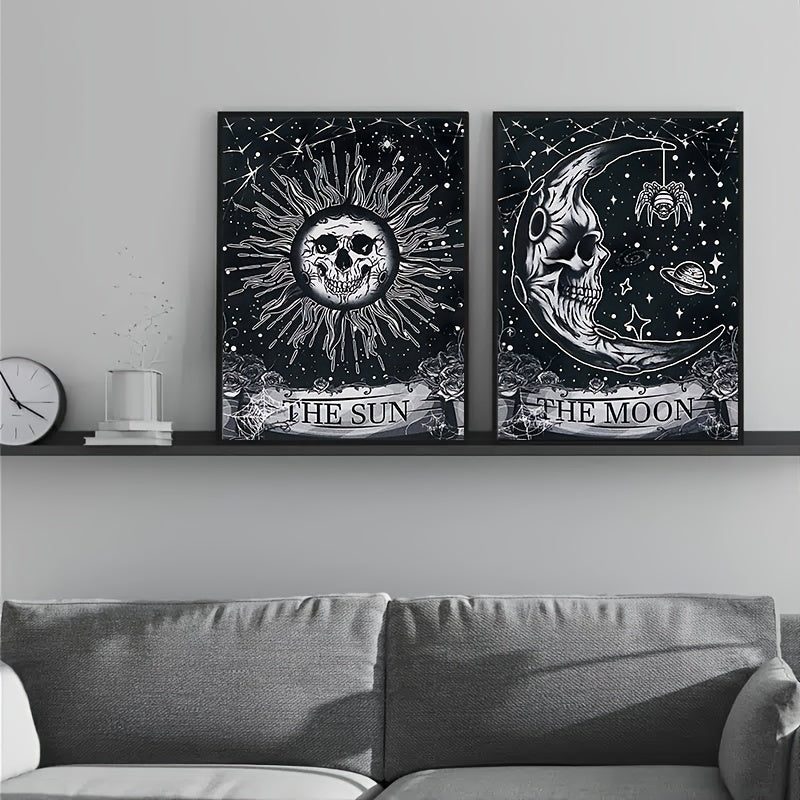 2 piece set Sun & Moon Posters on Canvas