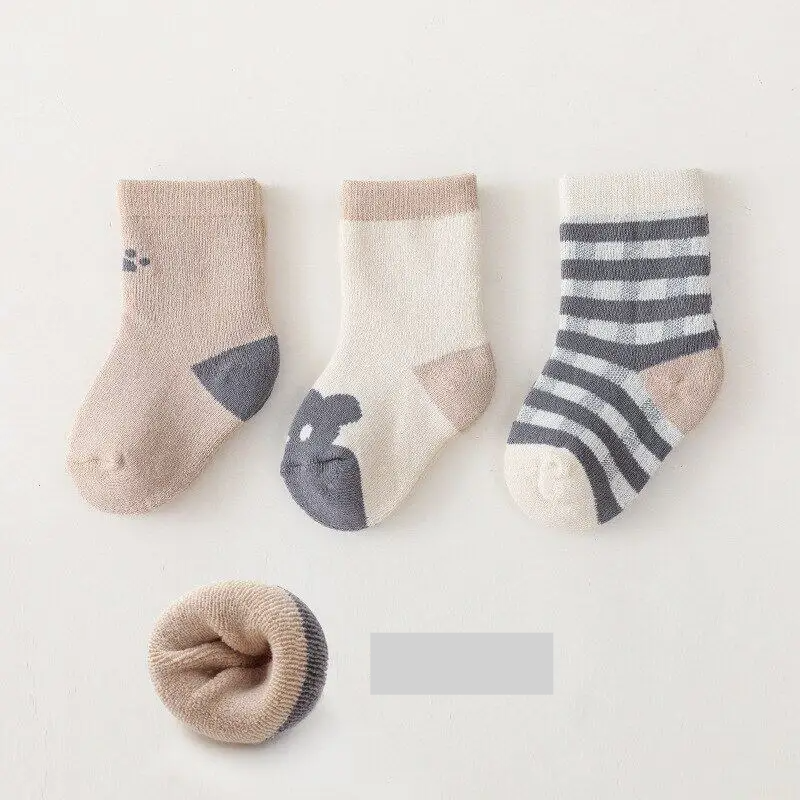 3 Pairs/Set Thick Warm Baby Socks in Autumn/Winter