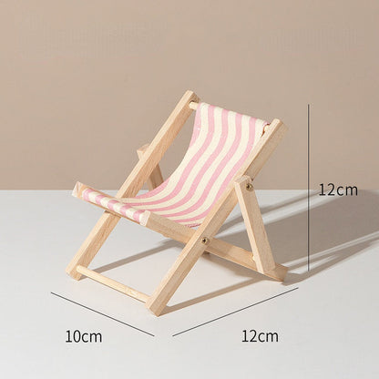 Wooden Mini Beach Chair Folding Deck Chair Ornament