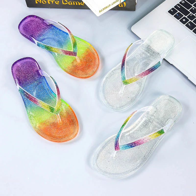 Woman Glitter Rainbow Flip-Flops