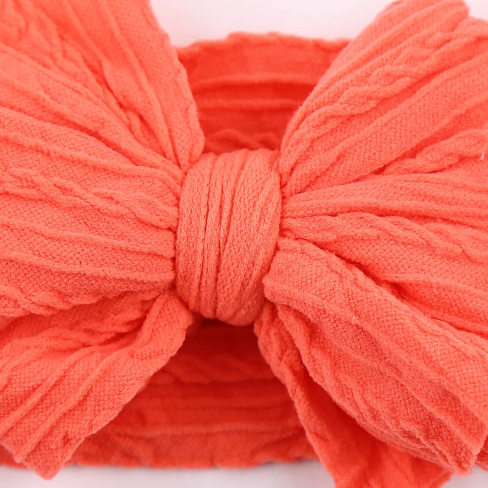 20Pcs Solid Cable Bow Baby Headbands