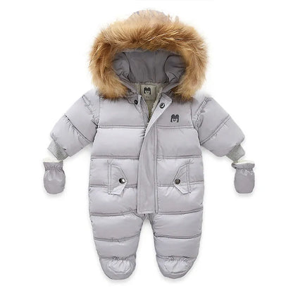 Winter Baby Jumpsuit: Warm Hooded Fleece Rompers