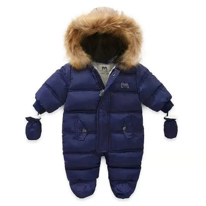 Winter Baby Jumpsuit: Warm Hooded Fleece Rompers