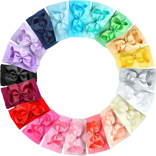 20PCS Soft Baby Headbands with Bows for Babies