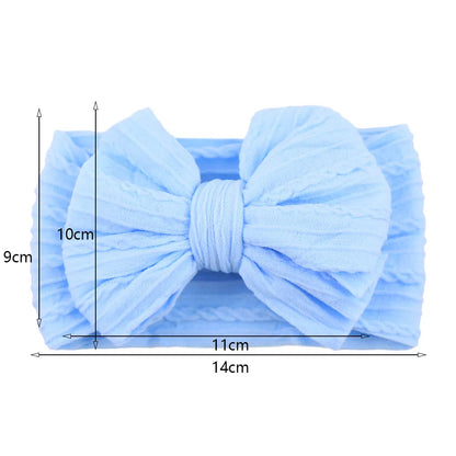 20Pcs Solid Cable Bow Baby Headbands