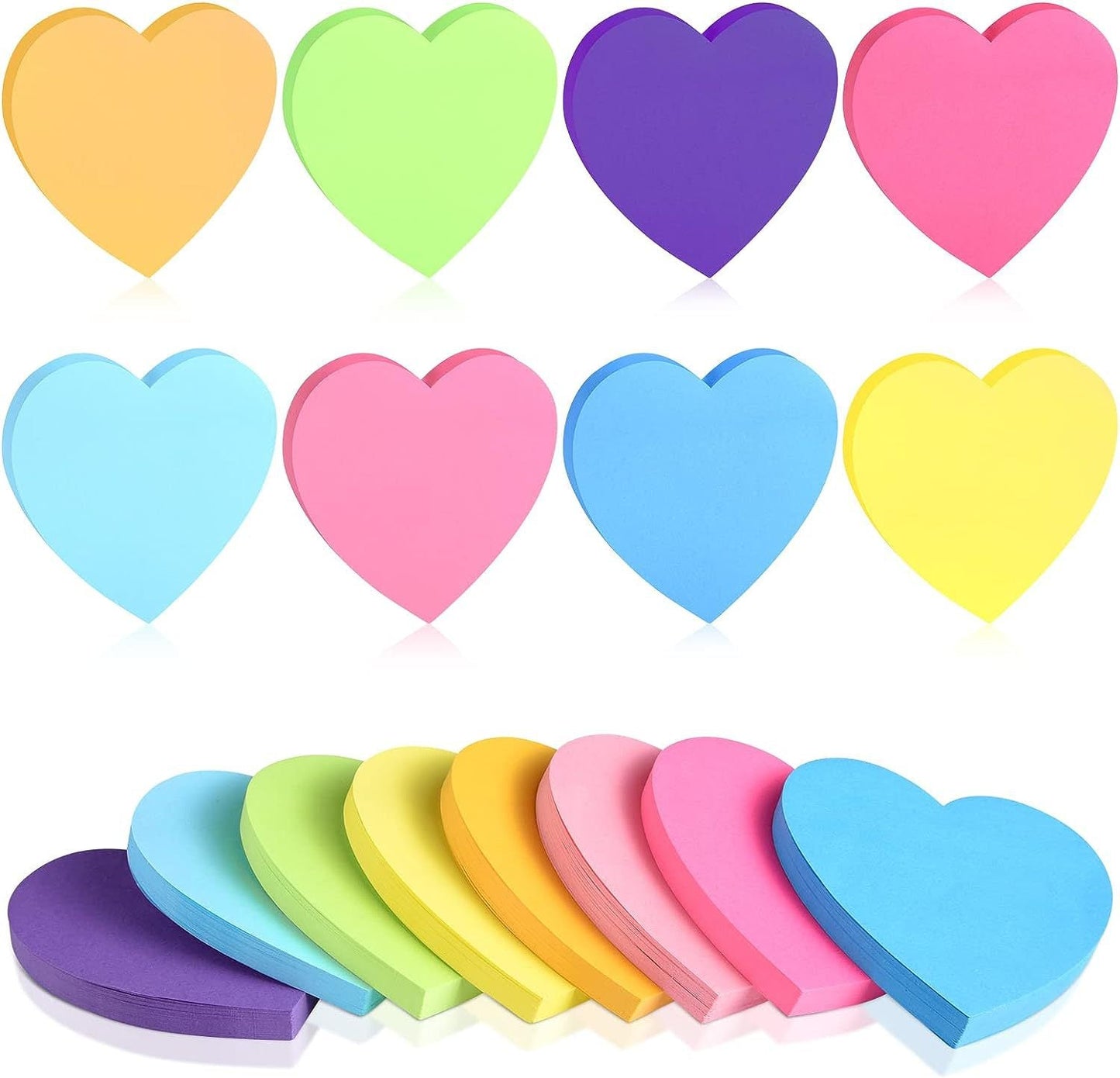 2PCS Solid Color Love Sticky Notes