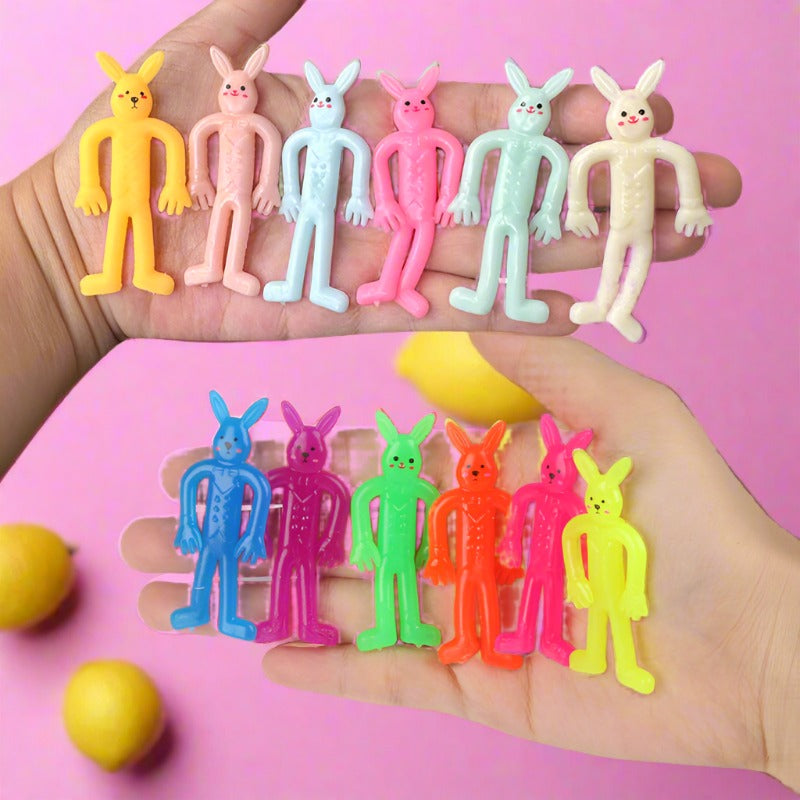 10 Pieces Novelty Tpr Soft Rubber Elastic Rabbit Pinching Doll