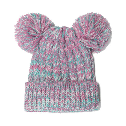 Wholesale Winter Warm Cute Double Ball Children's Acrylic Beanie