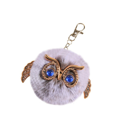 Zinc Alloy Cute Plush Owl Keychain