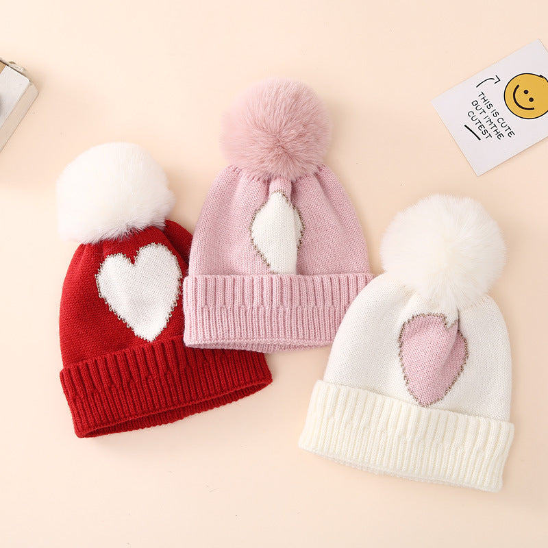 Wholesale Winter Baby Knitted Hat Jacquard Love Hat