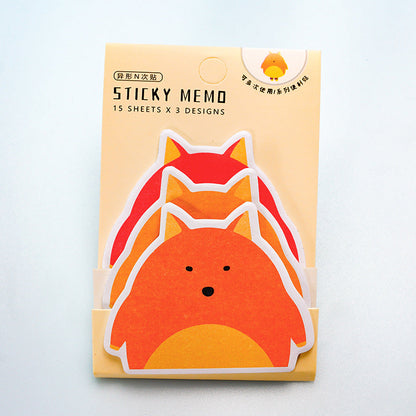 10pcs Cartoon Cute Creative Student Sticky Notes