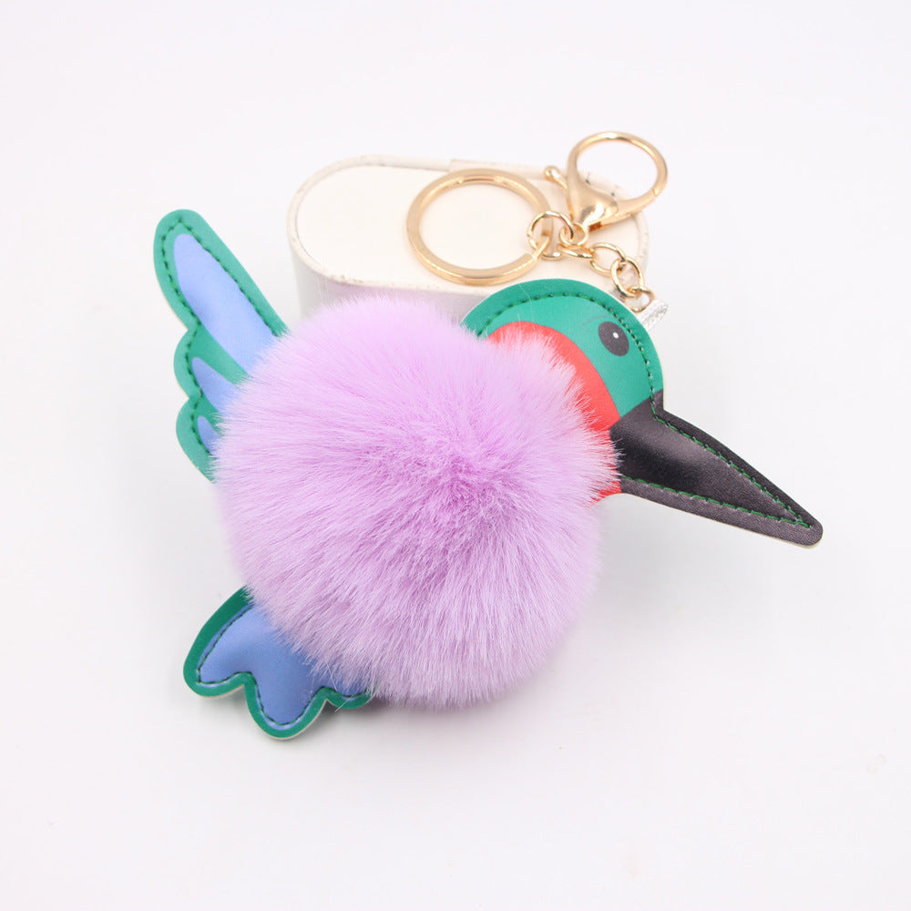 Woodpecker Hair Ball Keychain