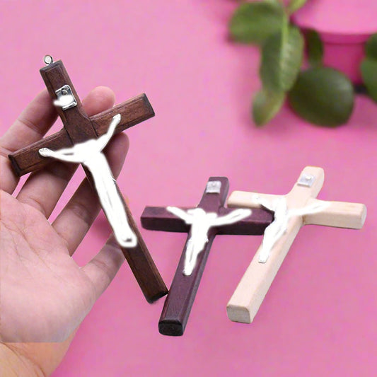 12*7cm Pure Handmade Wooden Cross Pendant Ornaments