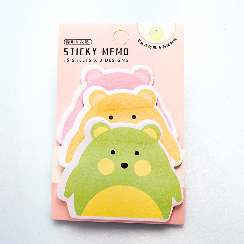 10pcs Cartoon Cute Creative Student Sticky Notes