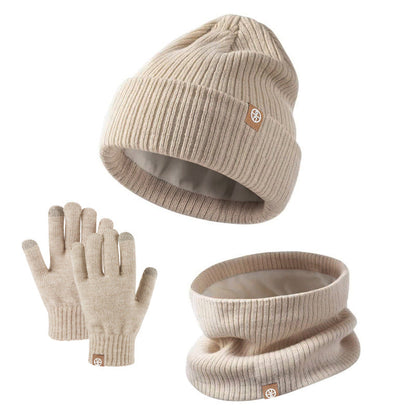 Wholesale Winter Children's Knitted Gloves Hat Scarf Alpaca Wool Warm Suit