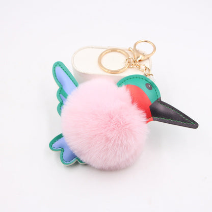 Woodpecker Hair Ball Keychain