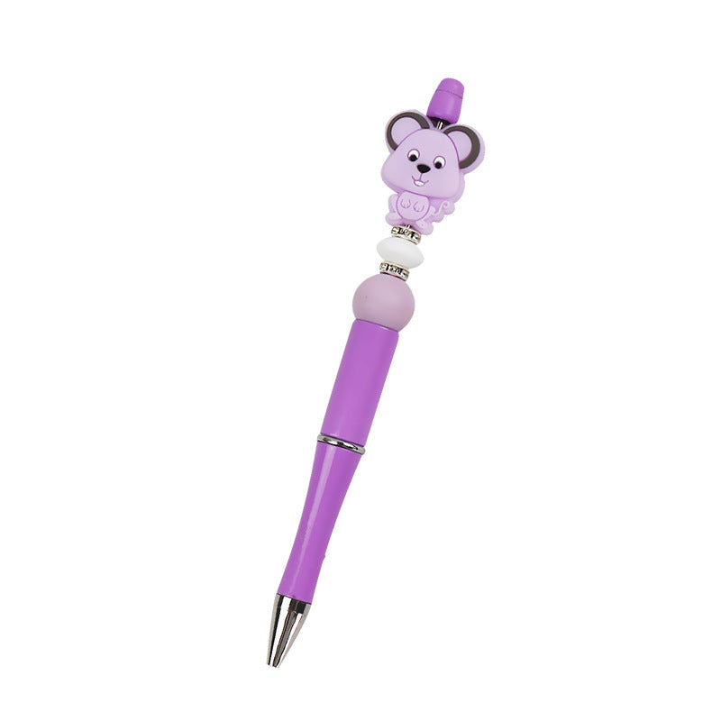 10PCS DIY Handmade Cartoon Mouse Silicone Bead Pen