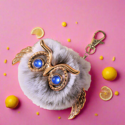 Zinc Alloy Cute Plush Owl Keychain