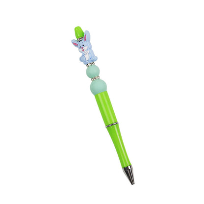 10PCS DIY Handmade Cartoon Rabbit Silicone Bead Pen