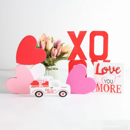 10PCS Valentine's Day Wooden Ornaments