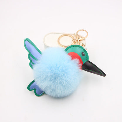 Woodpecker Hair Ball Keychain