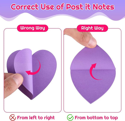 2PCS Solid Color Love Sticky Notes