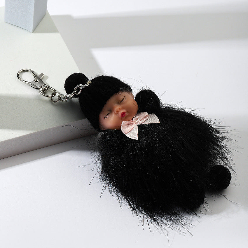 Zinc Alloy Cute Plush Doll Keychain