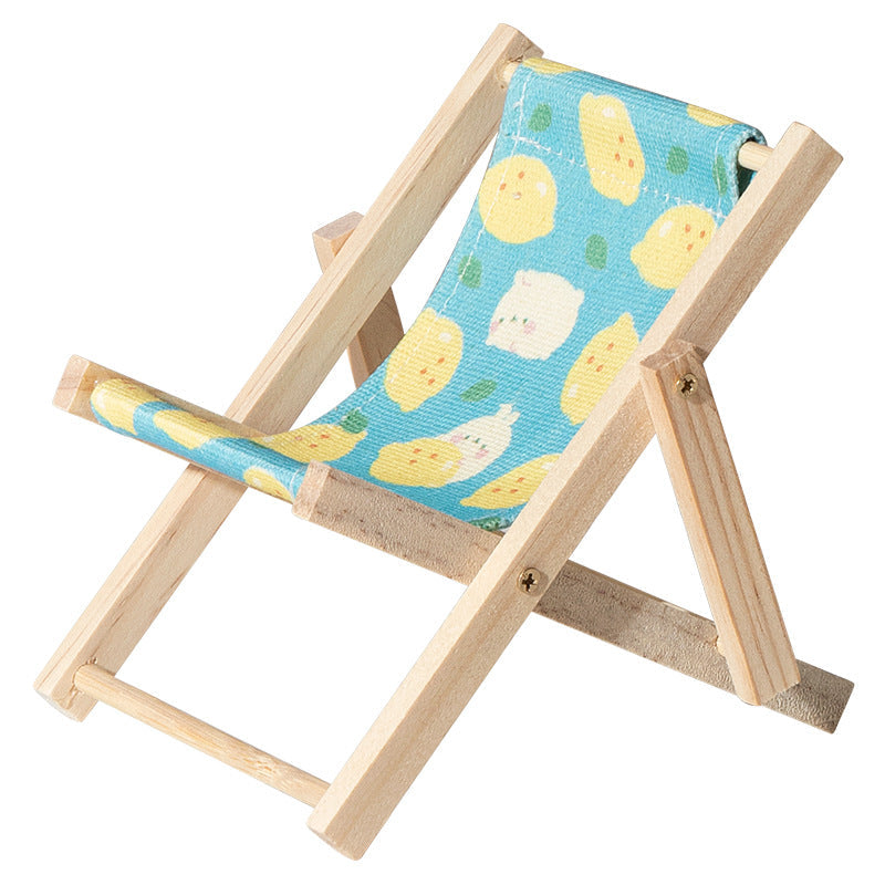 Wooden Mini Beach Chair Folding Deck Chair Ornament