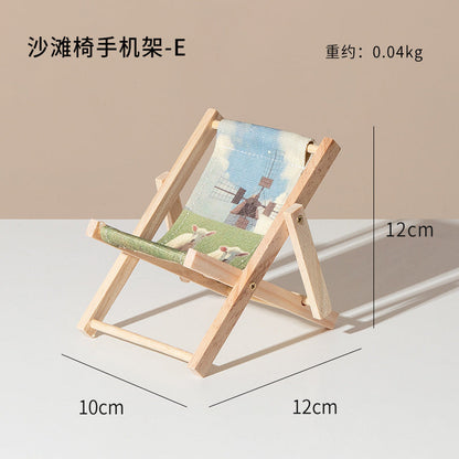 Wooden Mini Beach Chair Folding Deck Chair Ornament