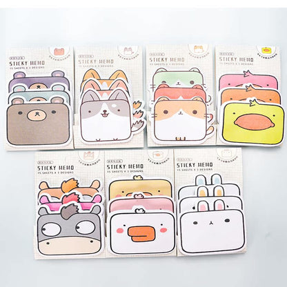 10pcs Cartoon Cute Creative Student Sticky Notes