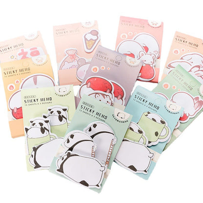 10pcs Cartoon Cute Creative Student Sticky Notes