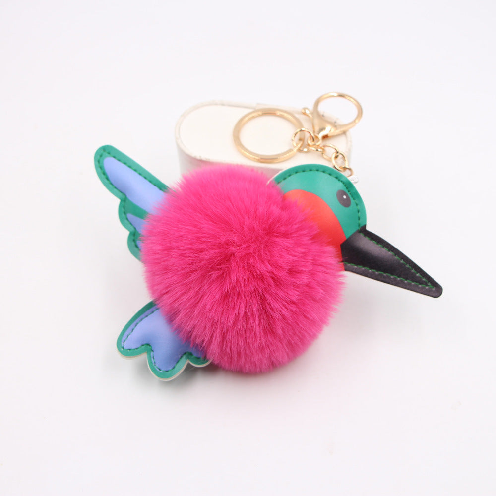 Woodpecker Hair Ball Keychain