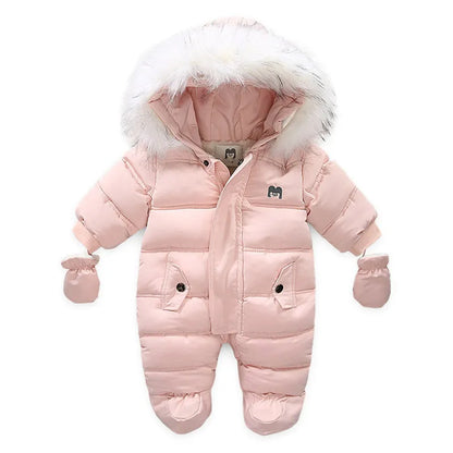 Winter Baby Jumpsuit: Warm Hooded Fleece Rompers