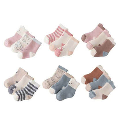 3 Pairs/Set Thick Warm Baby Socks in Autumn/Winter