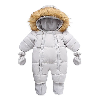 Winter Baby Jumpsuit: Warm Hooded Fleece Rompers