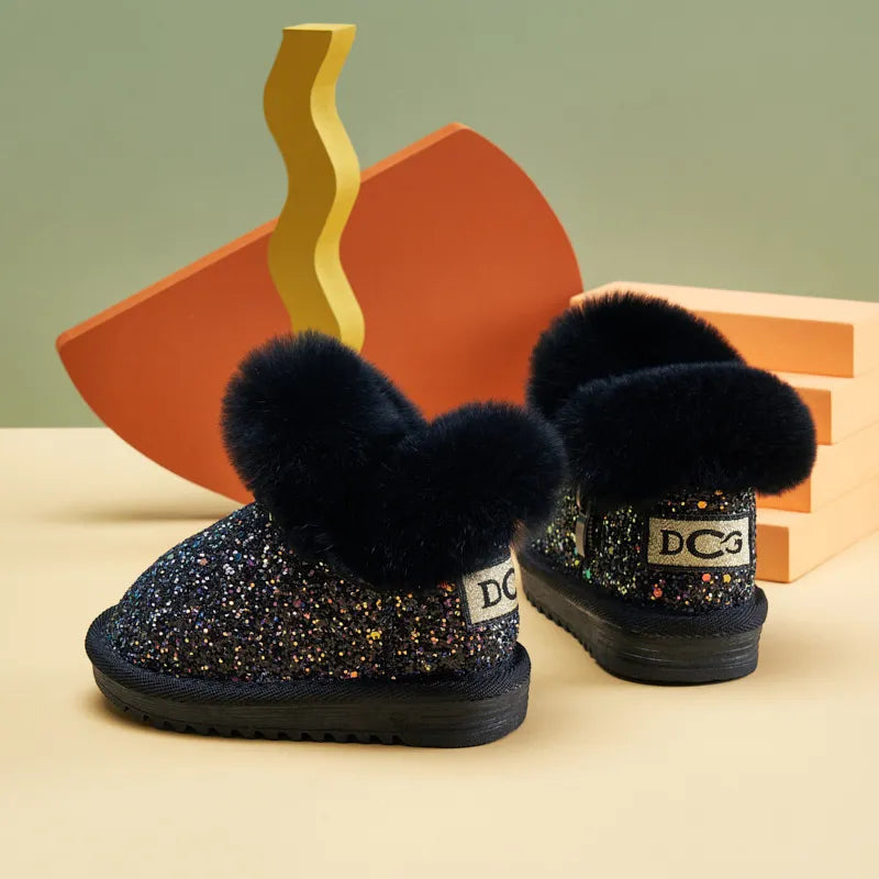 Winter Kids Fashion Snow Boots: Genuine Leather, Warm & Plush