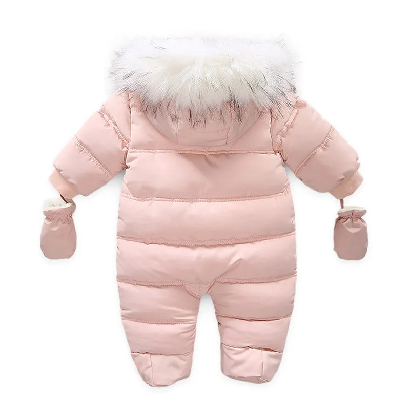 Winter Baby Jumpsuit: Warm Hooded Fleece Rompers