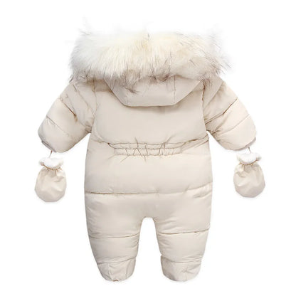 Winter Baby Jumpsuit: Warm Hooded Fleece Rompers