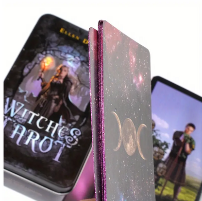 Witches Gilded Edge Tarot Cards Set With 78 Cards In Tin