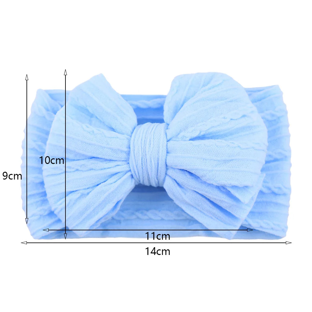 20Pcs Solid Cable Bow Baby Headbands