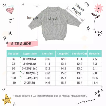 Winter Cotton Sweatersuit for Children - Casual Cable Knit Baby Sweater