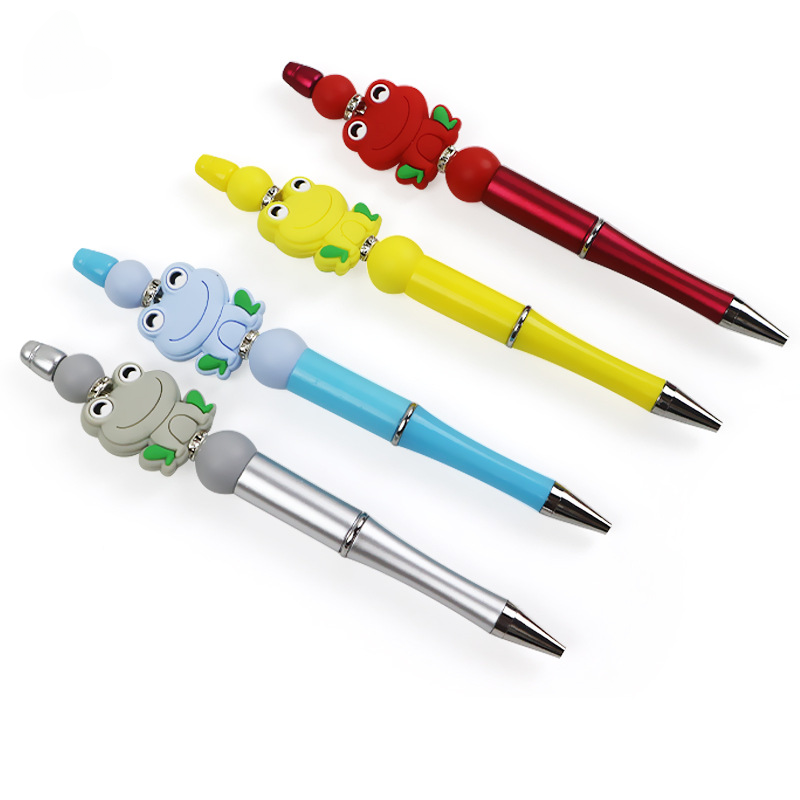 10PCS DIY Handmade Cartoon Frog Silicone Bead Pen