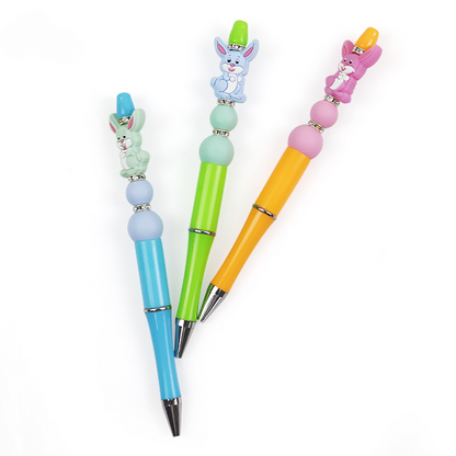 10PCS DIY Handmade Cartoon Rabbit Silicone Bead Pen