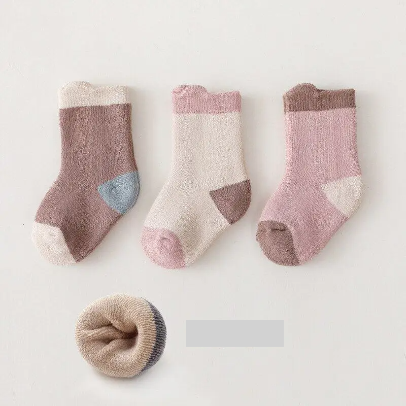 3 Pairs/Set Thick Warm Baby Socks in Autumn/Winter