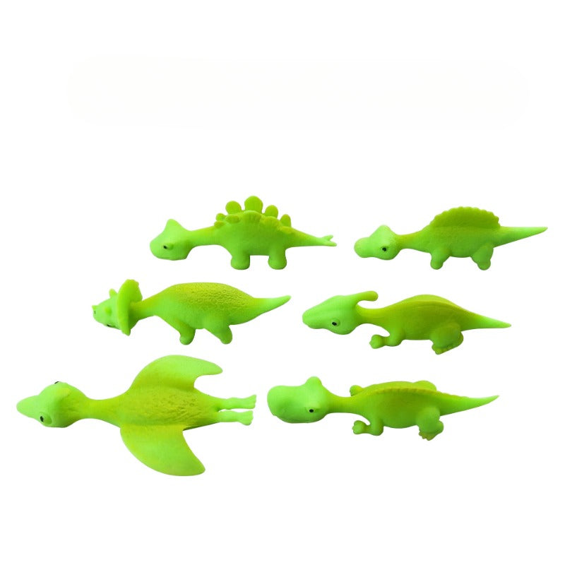 10PCS Ejection Dinosaur Fun Decompression TPR Toys