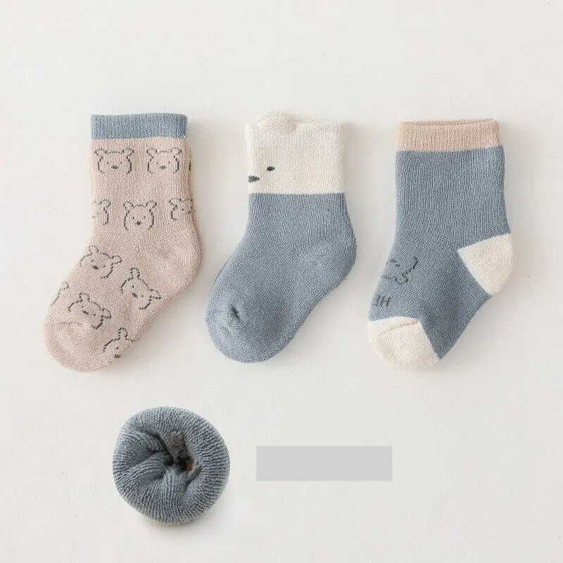 3 Pairs/Set Thick Warm Baby Socks in Autumn/Winter