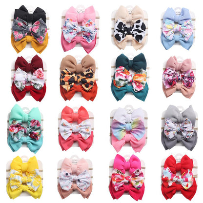 3 Packs Baby Girl Bowknot Decor Headbands