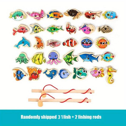 16pcs/33pcs/54pcs Fishing Games Toy For Kids