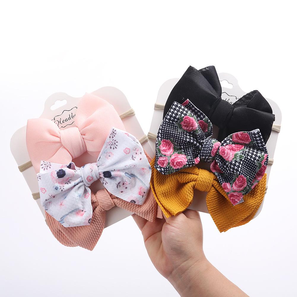 3 Packs Baby Girl Bowknot Decor Headbands